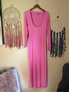 skims pink long sleeve dress SKIMS